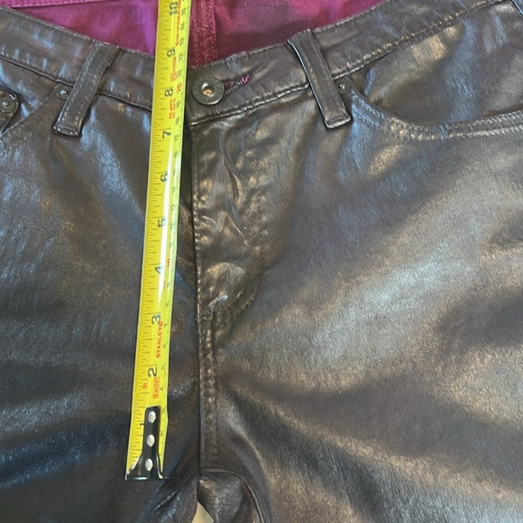 Adriano Goldschmied faux leather iridescent, blackish brown pants size 30 skinny - Picture 10 of 11